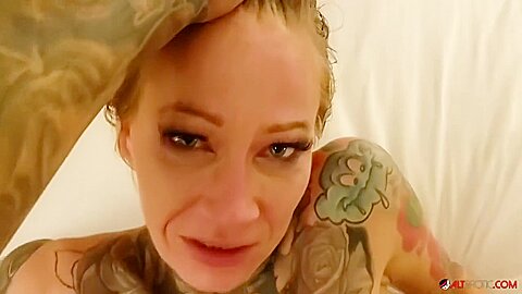 Inked-up, Rough-looking Bitch Amanda Doll Gets Fucked In Pov